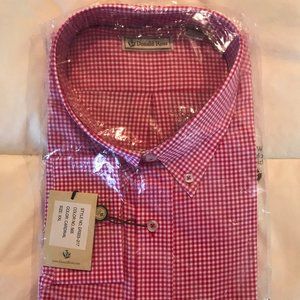 NWT Donald Ross Button Down Shirt LS Pink/Red XXL